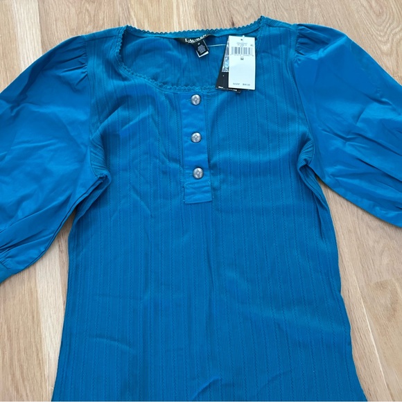 Lauren Ralph Lauren Blue Blouse Shirt Size M - Picture 4 of 4
